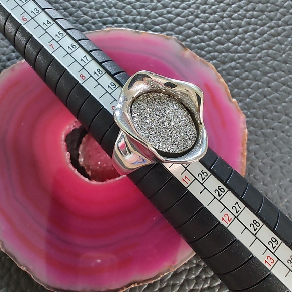 Designer HG Hagit Gorali 925 Drusy ring size 10 Israel - Picture 7 of 11